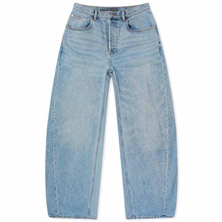 Photo: Alexander Wang Women's Oversized Rounded Low Rise Jean in Classic Light Indigo