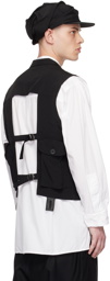 Yohji Yamamoto Black Peaked Lapel Vest