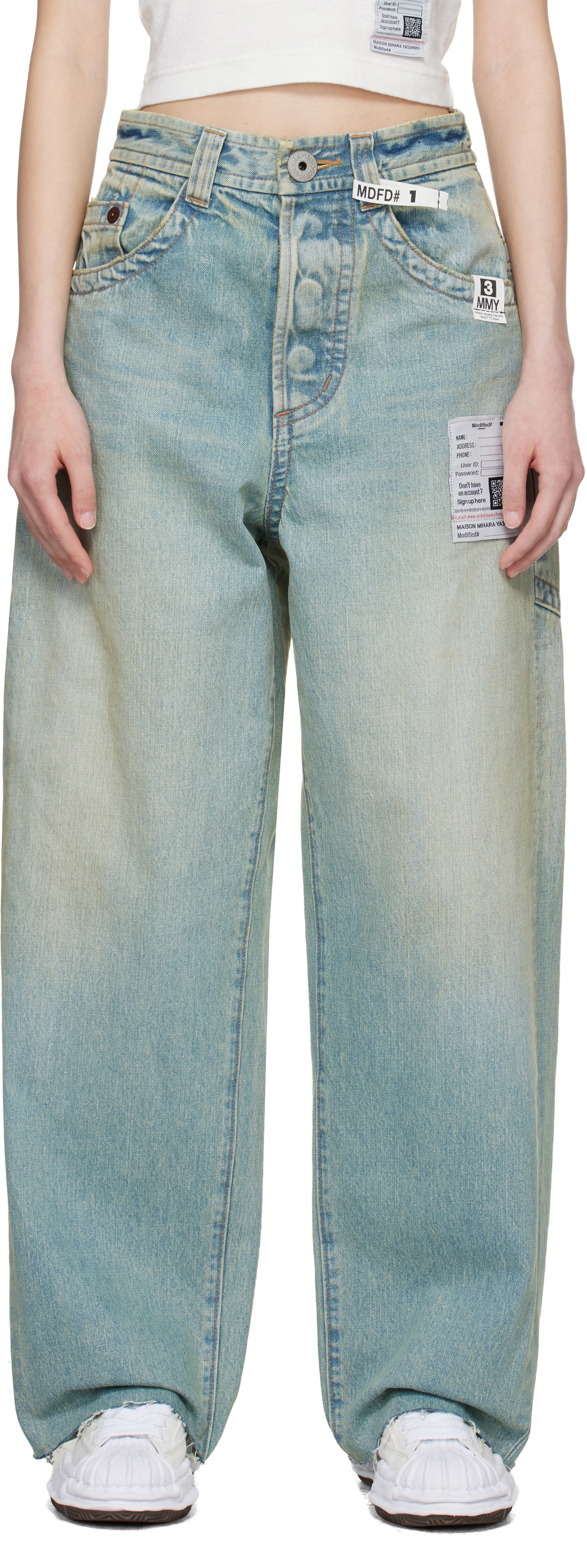 Maison MIHARA YASUHIRO Blue Amateur Sewn Like Wide Jeans