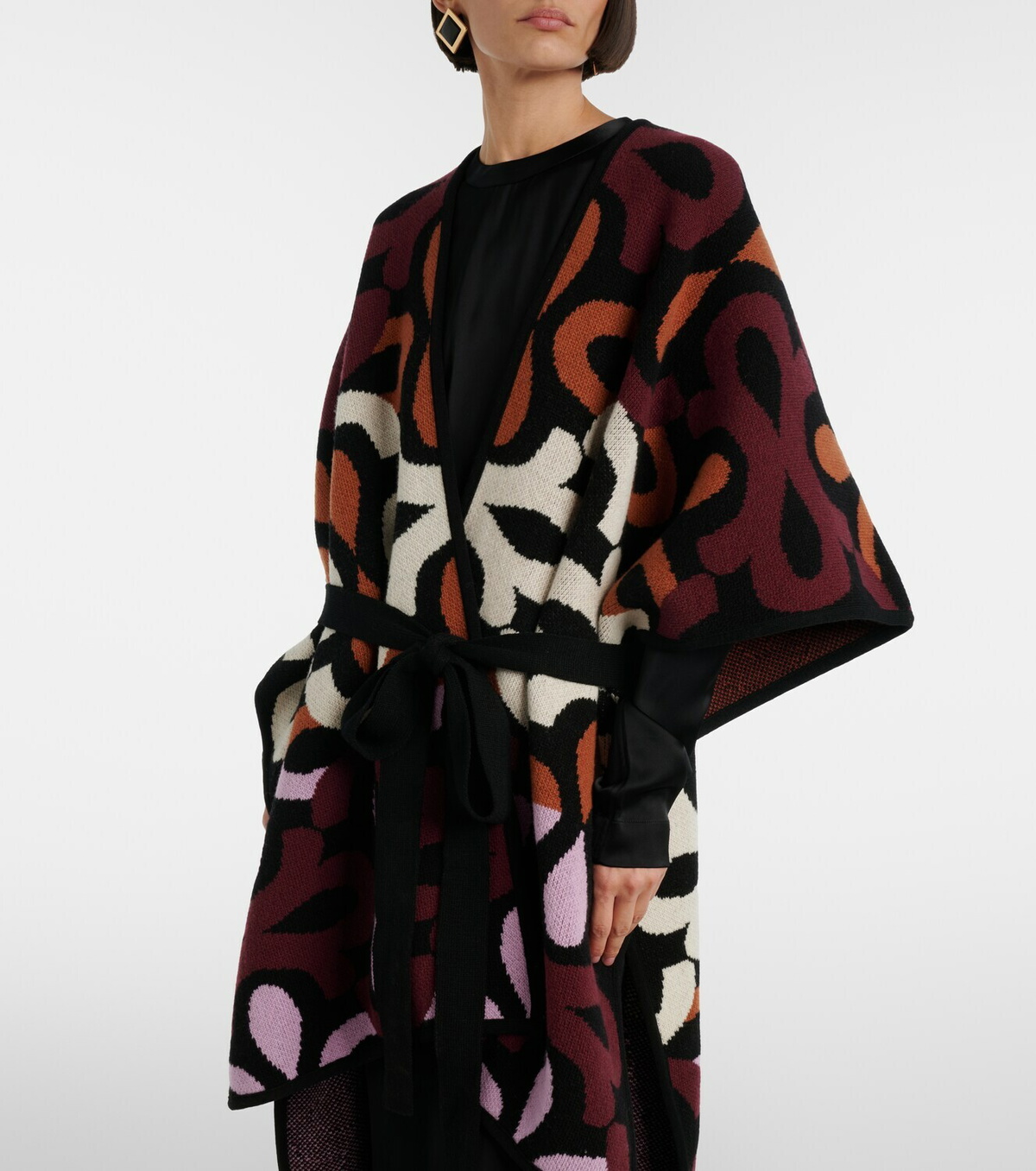 La DoubleJ Maiolika wool jacquard cape