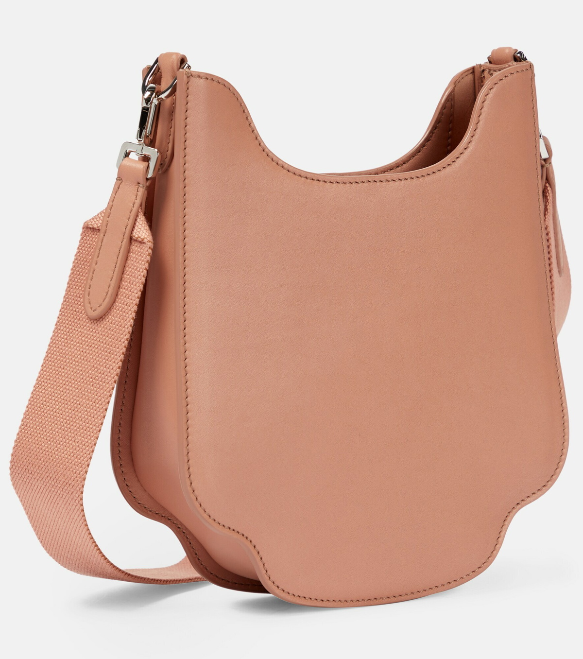 Bale grosgrain-trimmed textured-leather shoulder bag