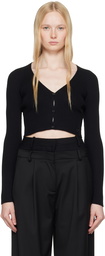 Courrèges Black Solar Light Rib Cardigan