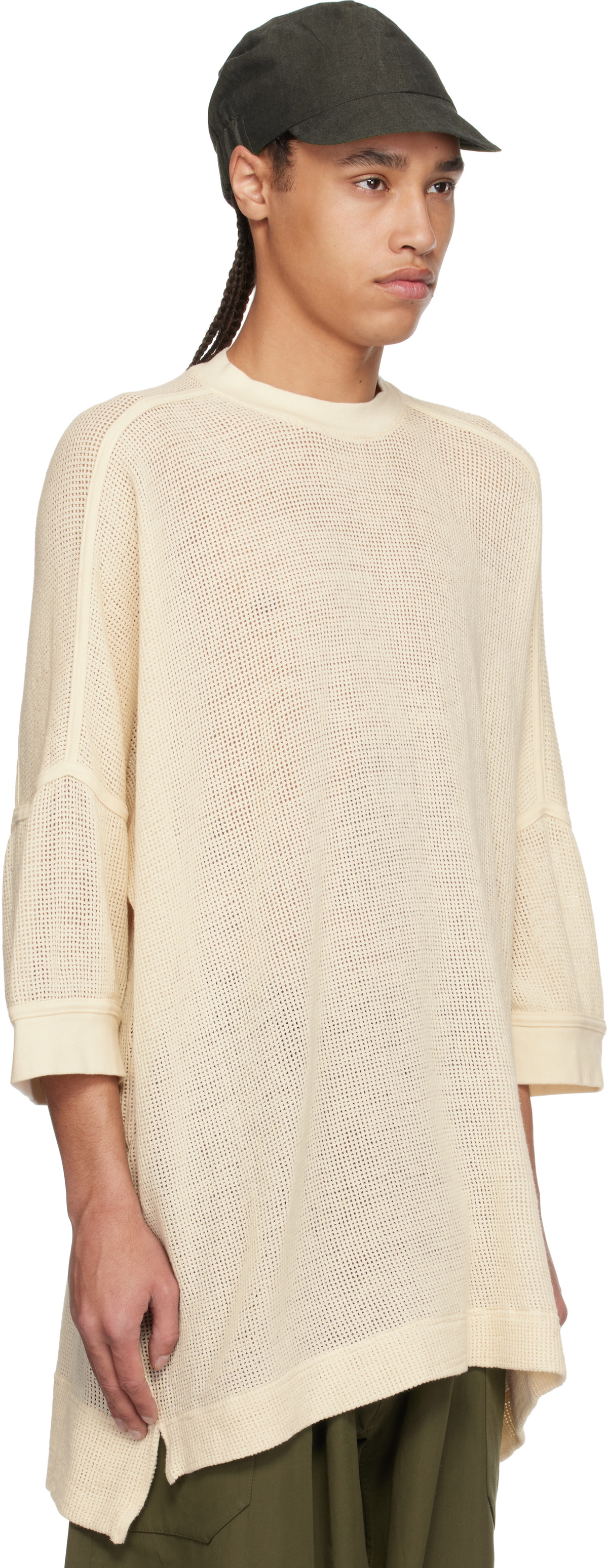 Jan-Jan Van Essche Off-White O-Project Mesh Jersey Boubou T-shirt