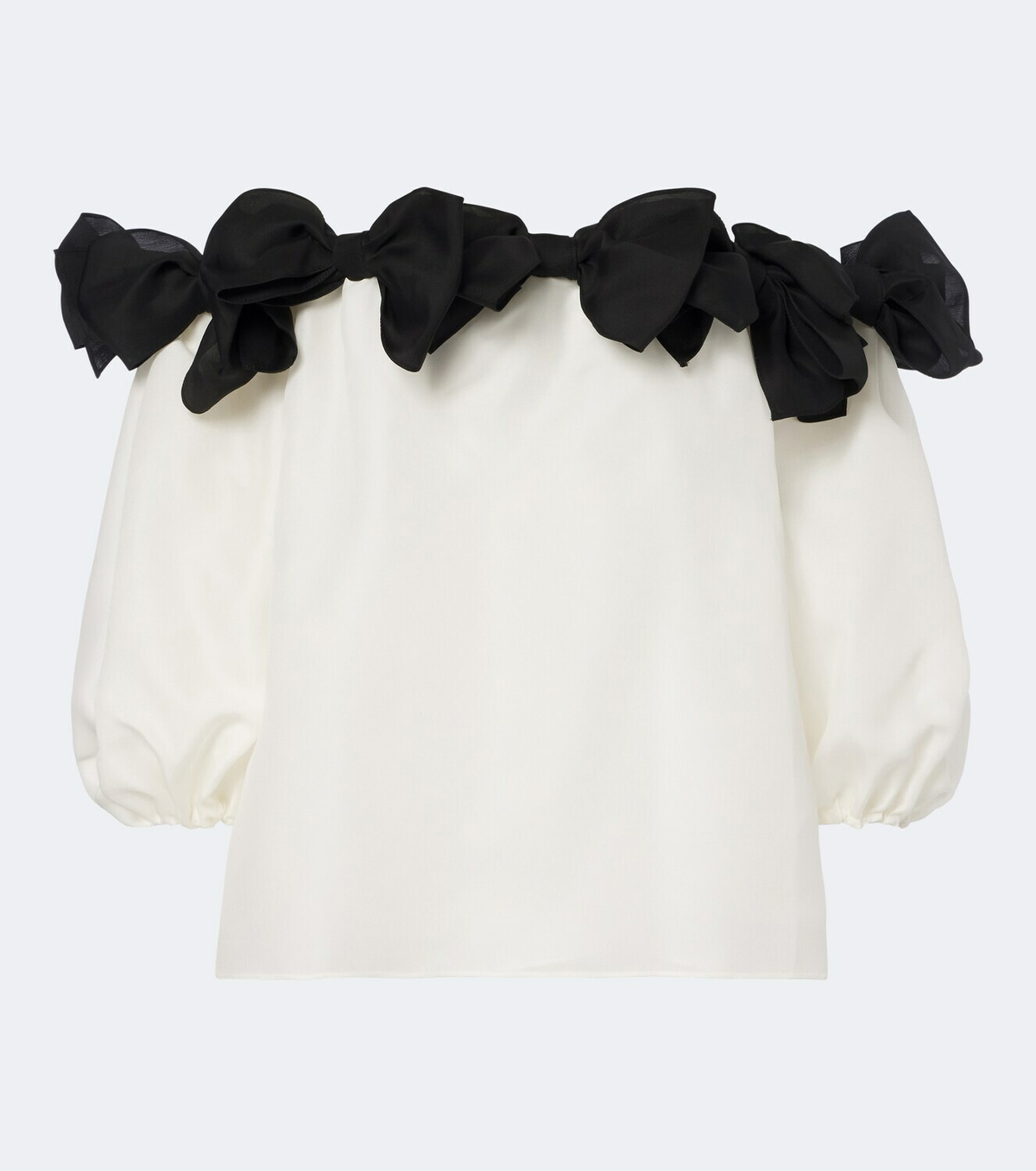 Carolina Herrera Bow-detail off-shoulder silk top