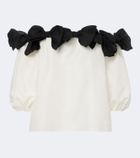 Carolina Herrera Bow-detail off-shoulder silk top