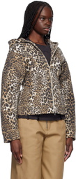 GANNI Brown & Black Heavy Fleece Zip Hoodie