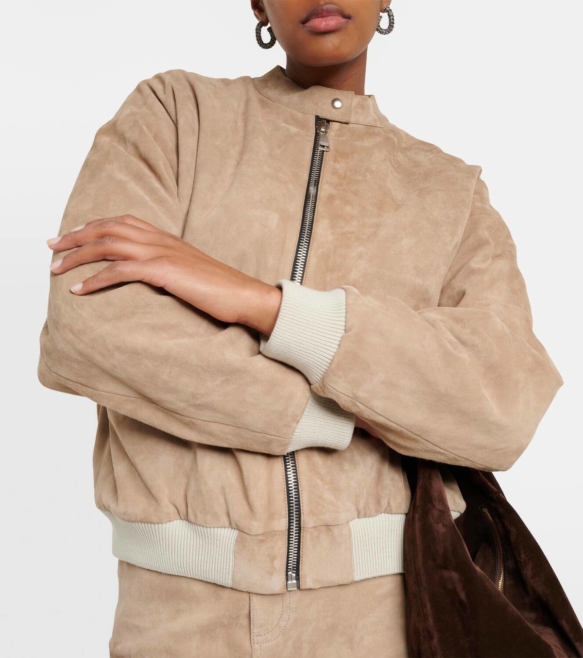 Stouls Pharrell suede bomber jacket