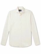 Thom Sweeney - Cutaway-Collar Cotton-Flannel Shirt - White