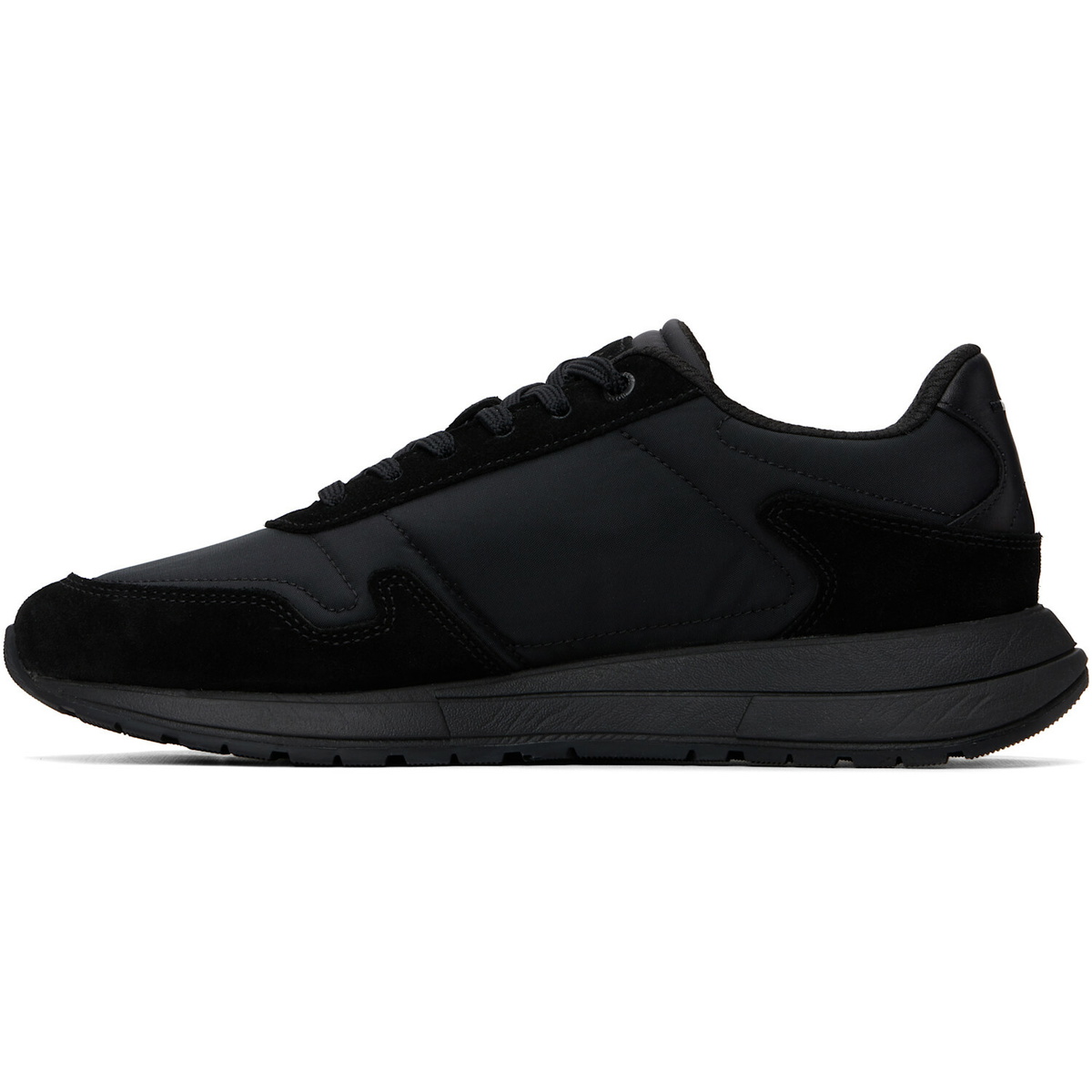 BOSS Black Lightweight Fabric Suede Trim Sneakers