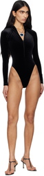 VETEMENTS Black Velvet Hood Bodysuit