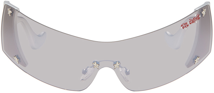 Le specs x Ian charms “I am a rich man” sunglasses in silver chrome i am a rich man ian charms x le specs – Ian Charms main image 2