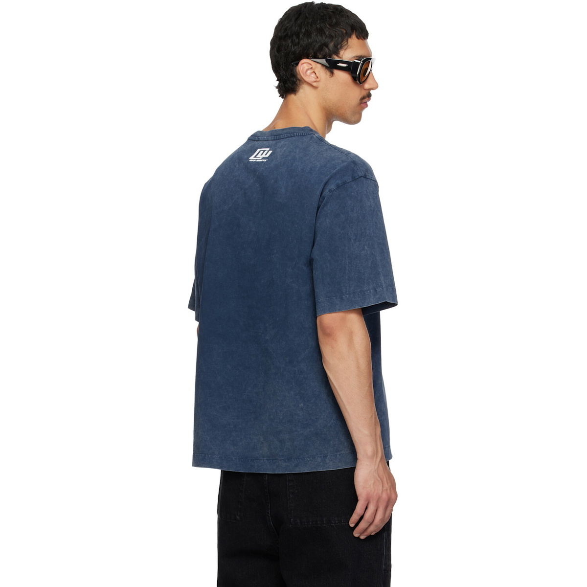 Off-White Navy Sporty 4 Skate T-shirt