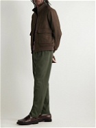 Aspesi - Tapered Pleated Tech-Flannel Trousers - Green