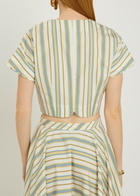 Thierry Colson Bianca Striped Cotton-poplin Blouse Yellow