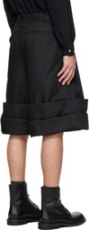 Comme des Garçons Homme Plus Black Polyester Kersey Shorts