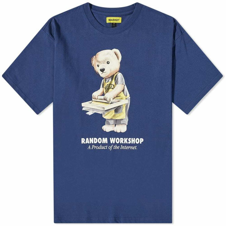 Photo: MARKET Men's Random Workshop Bear T-Shirt in Navy