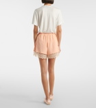 Simone Rocha Lace-trimmed satin shorts