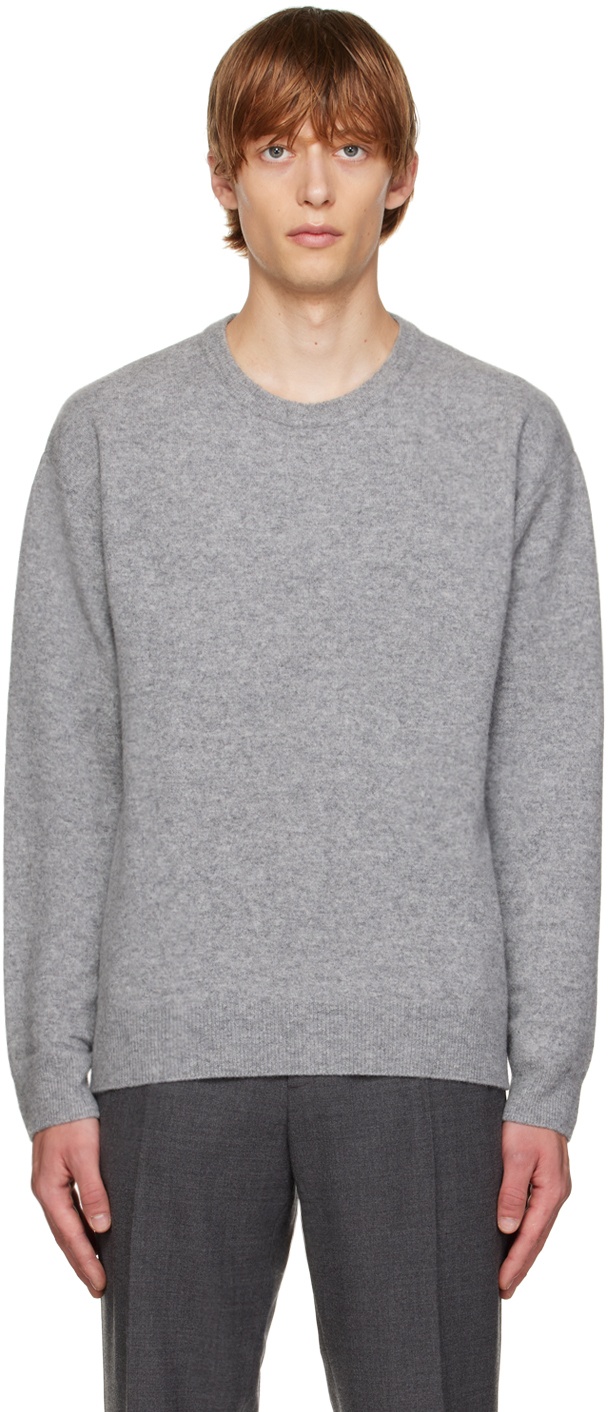 Solid Homme Gray Brushed Sweater Solid Homme