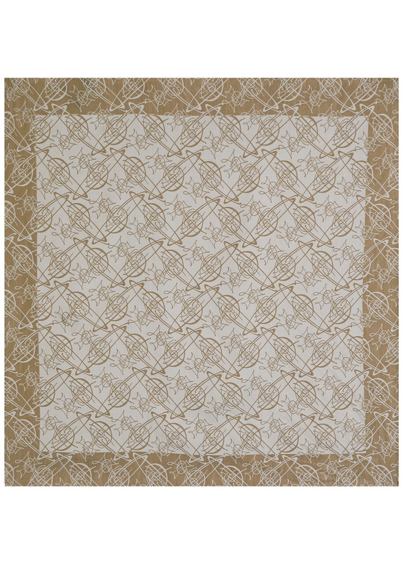Photo: Vivienne Westwood Graffiti Logo-monogrammed Silk and Cotton-blend Scarf - Khaki - One Size