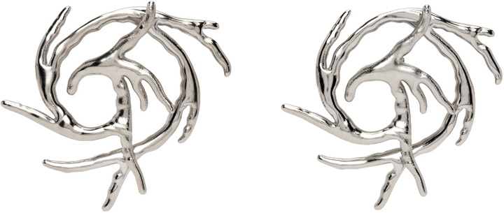 Photo: HUGO KREIT SSENSE Exclusive Silver Mini Coral Twist Earrings