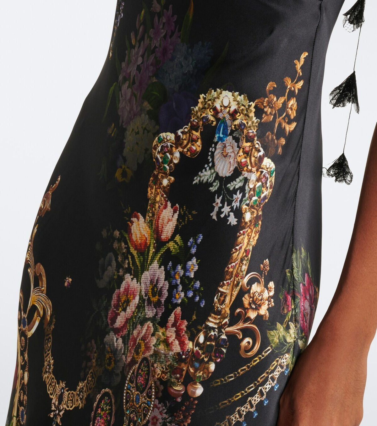 Camilla Floral silk satin slip dress
