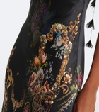 Camilla Floral silk satin slip dress