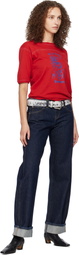 Toga Pulla White Denim Wide Belt