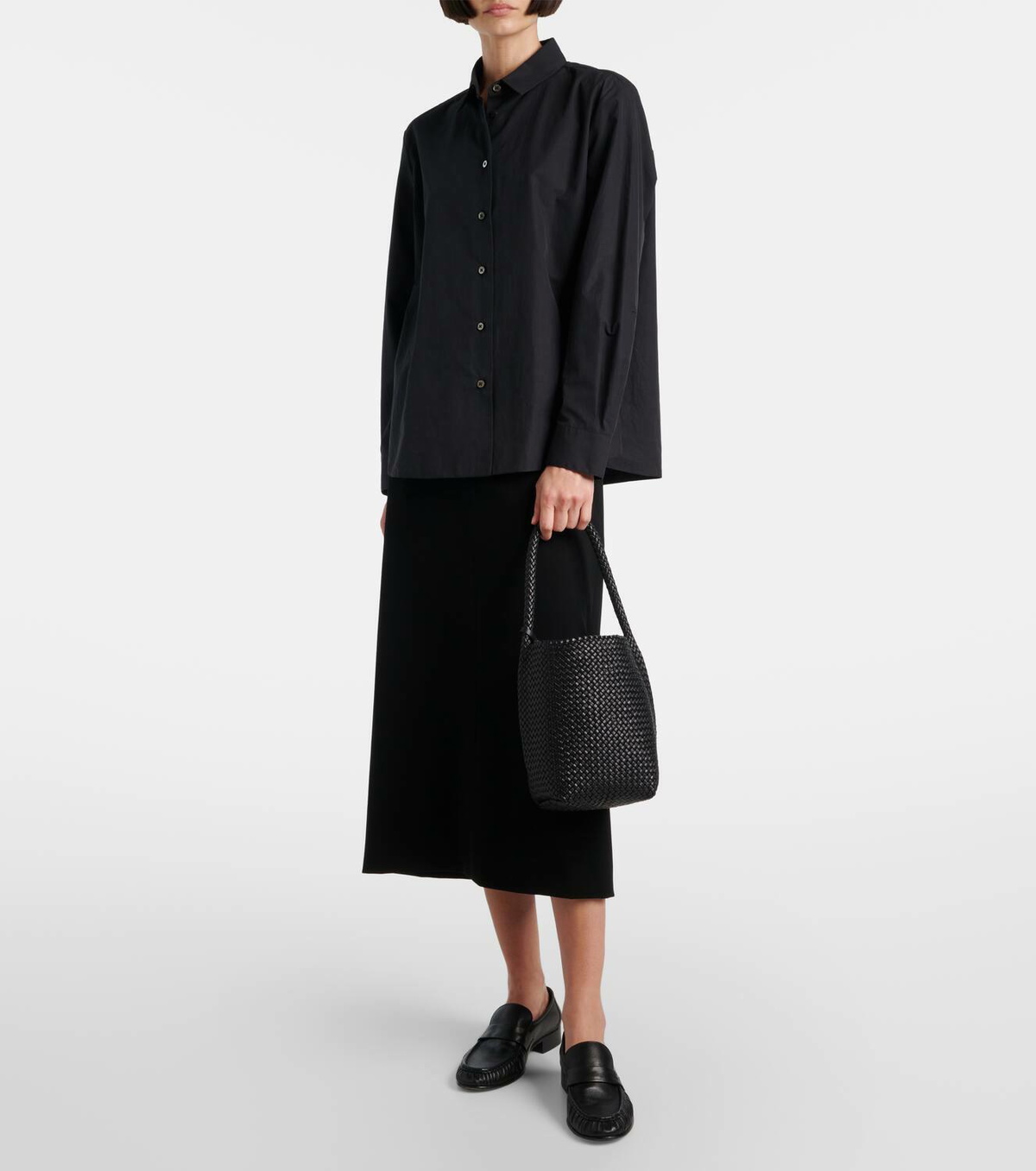 The Row N/S Park Small woven leather tote bag The Row