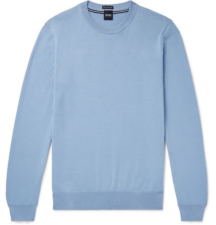 Photo: Hugo Boss - Cotton Sweater - Men - Blue