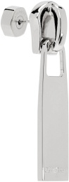 Off-White Silver Zip Mono Single Earring