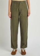 Nili Lotan Earl Straight-leg Cotton Trousers Olive
