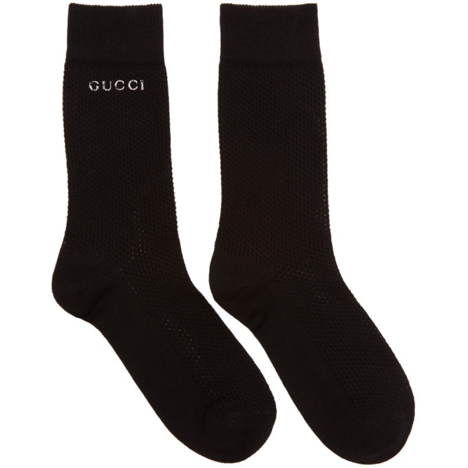 Photo: Gucci Black Logo Knit Socks