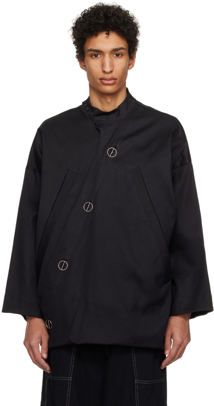 T/SEHNE Black Asymmetric Jacket