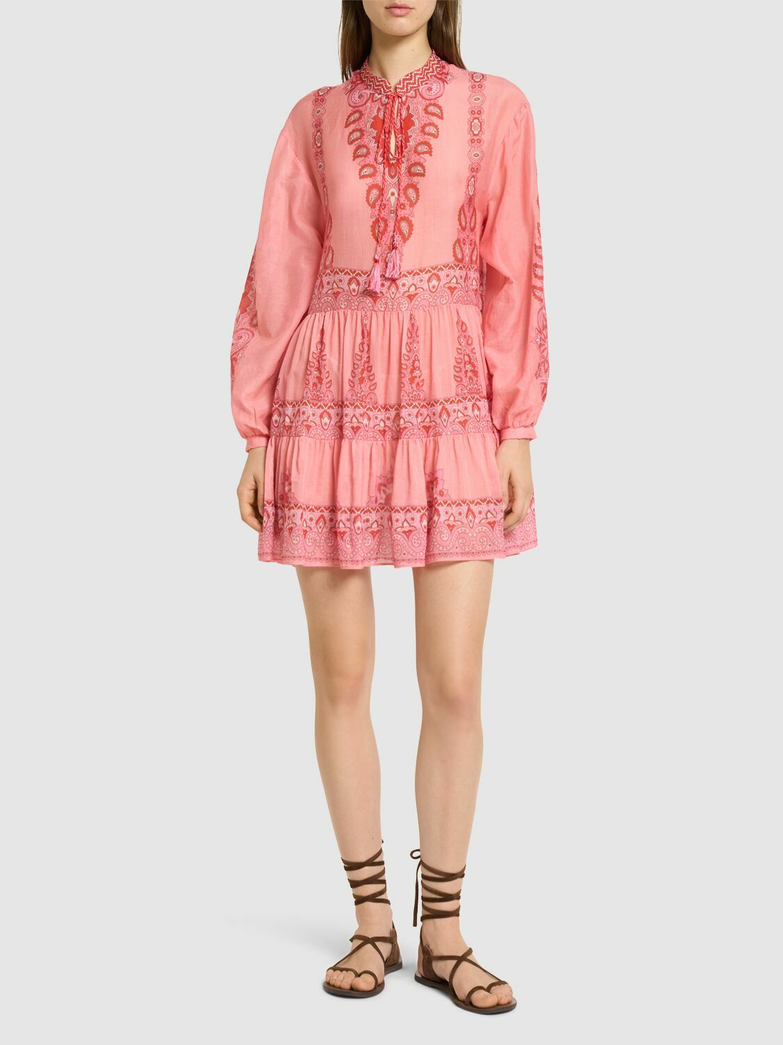 ETRO Printed Cotton & Silk Mini Dress Etro