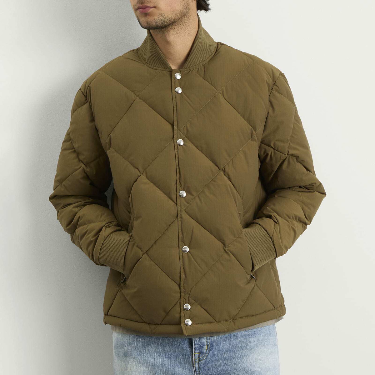 Dubbleware Men's Dubble Down Diamond Quilted Jacket in Military Green
