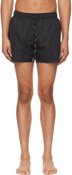 Hugo Black Logo Patch Swim Shorts