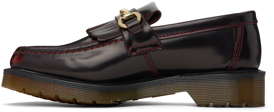 Dr. Martens Burgundy Adrian Snaffle Smooth Leather Kiltie Loafers