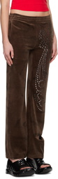 Praying Brown Velvet Flared Lounge Pants