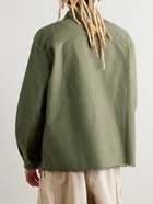 John Elliott - Hemi Frayed Cotton-Canvas Shirt - Green