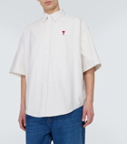 Ami Paris Pinstriped logo cotton shirt