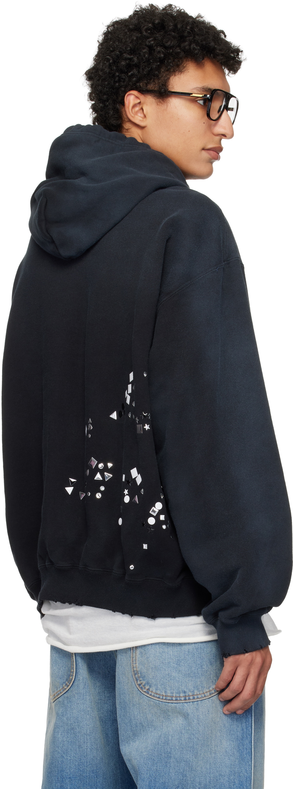 Maison MIHARA YASUHIRO Black Embellished Hoodie