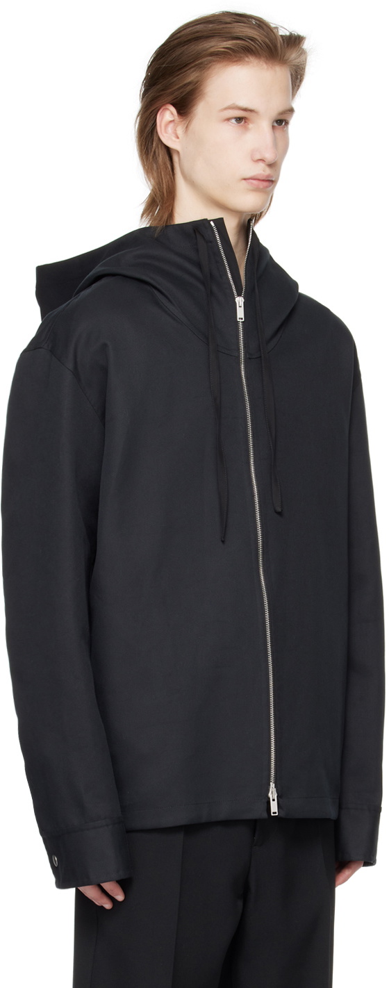 Jil Sander Black Hooded Jacket