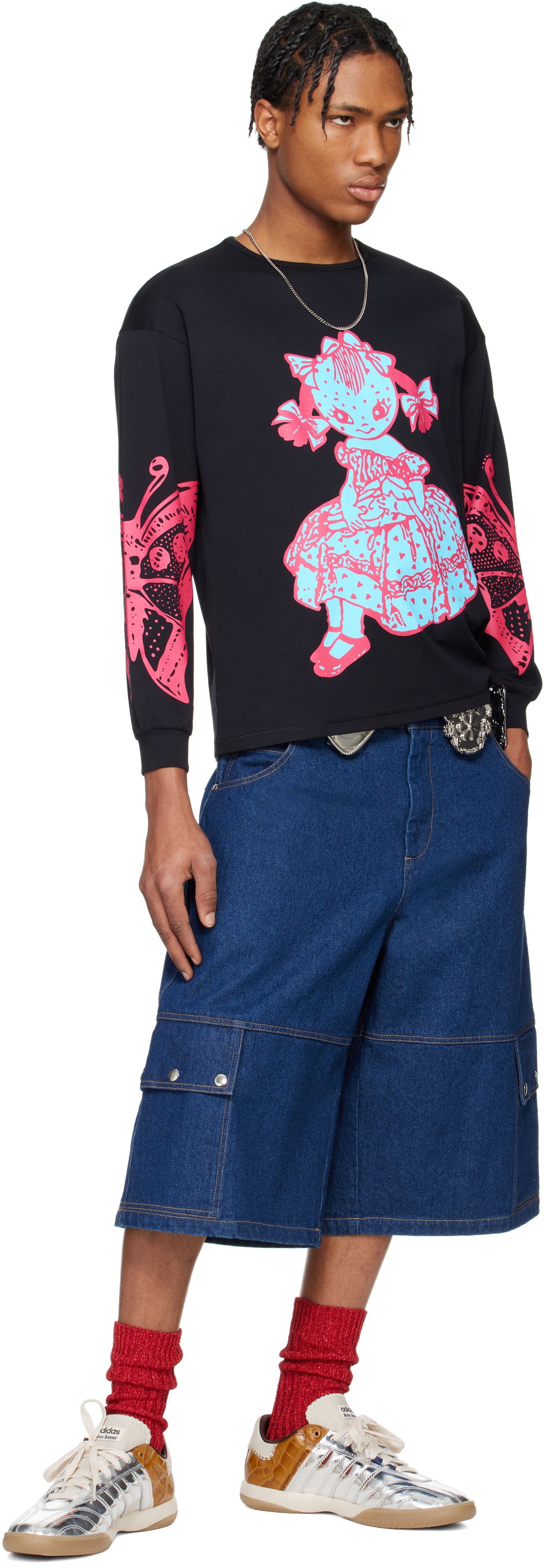 Chopova Lowena Blue Balmy Denim Shorts