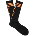 Cav Empt - Logo-Intarsia Stretch Cotton-Blend Socks - Black