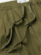 CHIMALA - Wide-Leg Cotton-Twill Drawstring Cargo Trousers - Green - XS