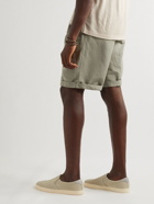 Brunello Cucinelli - Straight-Leg Linen and Cotton-Blend Drawstring Bermuda Shorts - Green