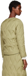OTTI Khaki V-Neck Down Jacket
