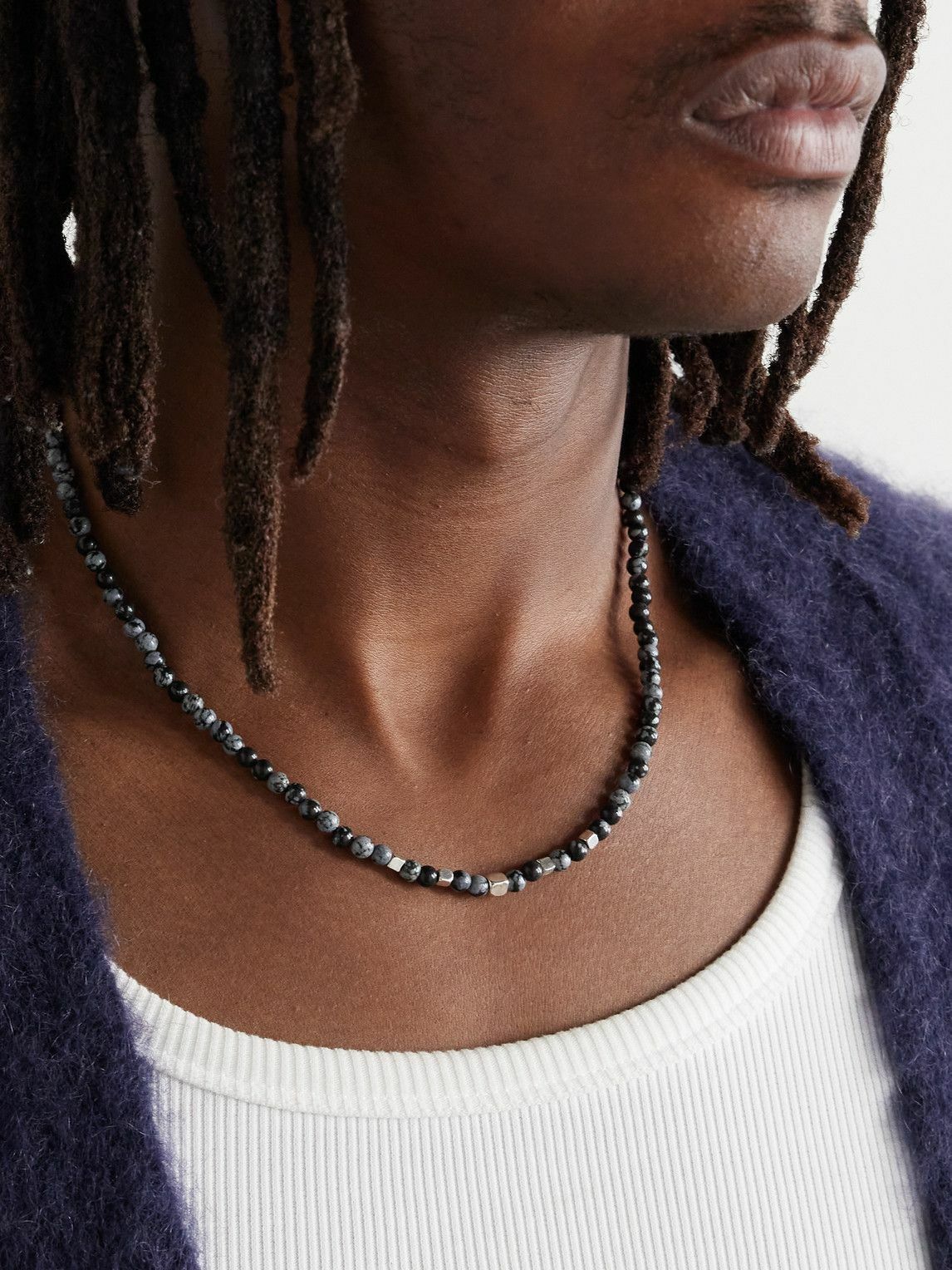 Marant - Silver-Tone and Howlite Beaded Necklace