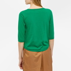 Beams Boy Women's Boatneck 3/4 Sleeve T-Shirt in Green