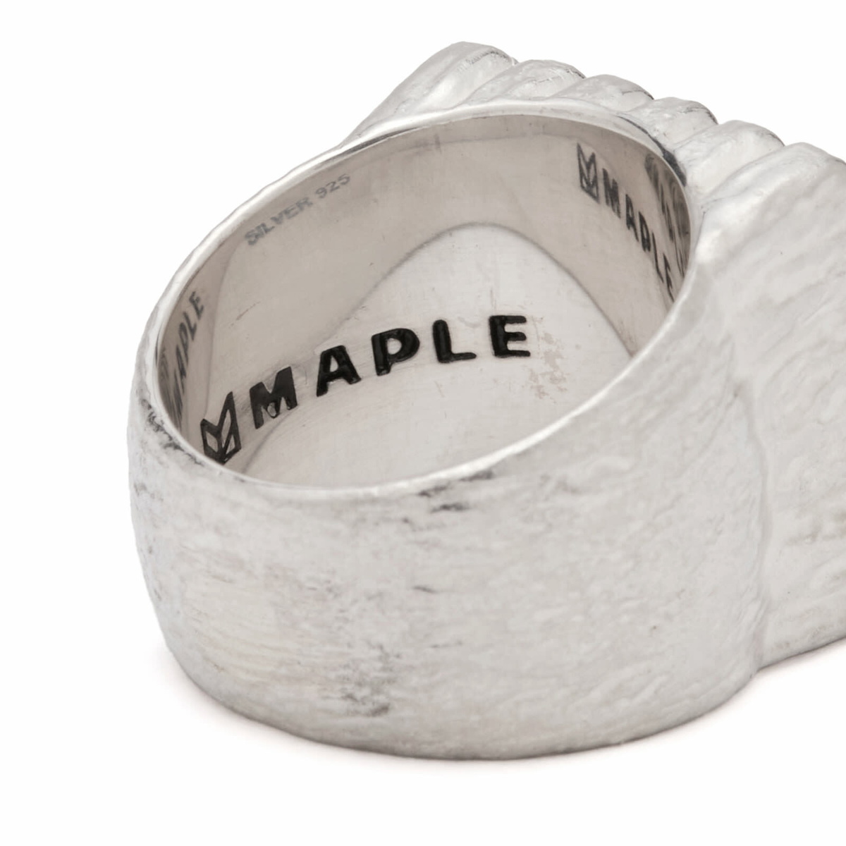 Maple Men's Big Cookie Signet Ring in Silver